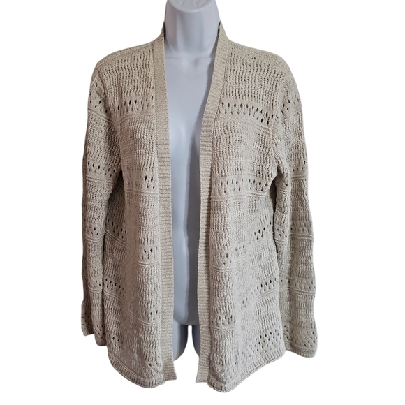 Anthropologie Jack by BB Dakota Open Cardigan Women Medium Boho Preppy Lagenlook - Picture 2 of 7